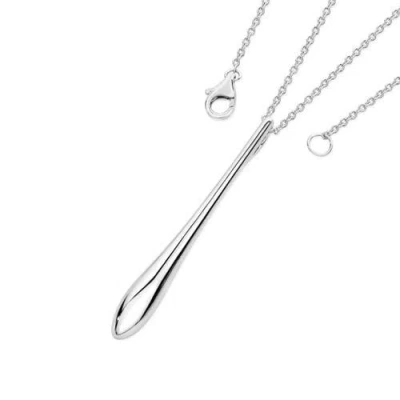 Lucy Quartermaine Solid Tear Drop Pendant In Sterling Silver