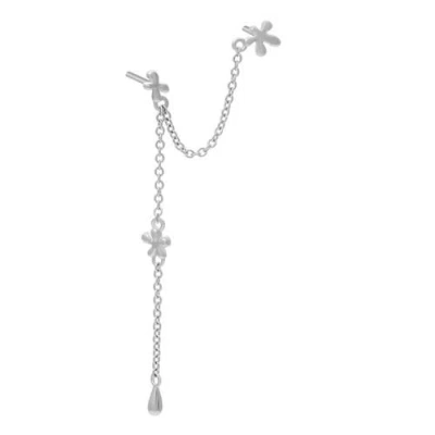 Lucy Quartermaine Splash Double Post Earring With Drop In Sterling Silver