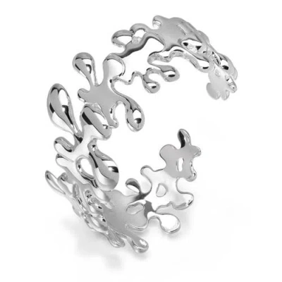 Lucy Quartermaine Splash Hinged Bangle Bracelet In Sterling Silver