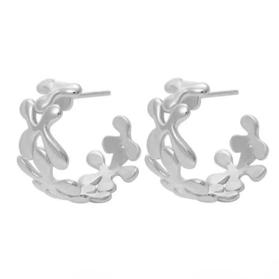 Lucy Quartermaine Splash Hoops In Sterling Silver