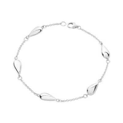 Lucy Quartermaine Station Tear Drop Bracelet In Sterling Silver