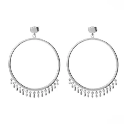 Lucy Quartermaine Waterfall Circle Earrings In Sterling Silver