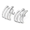 Lucy Quartermaine Women's Solid Sterling Silver Waterfall Four Hoop Studs In Sterling Silver