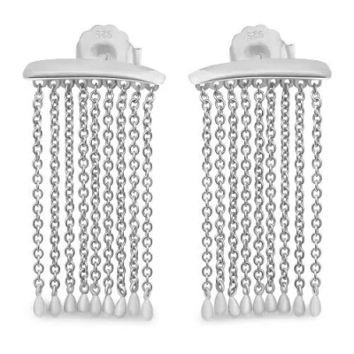 Lucy Quartermaine Waterfall Rain Earrings In Sterling Silver