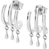 Lucy Quartermaine Waterfall Three Hoop Studs With Drips In Sterling Silver