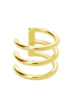 Lucy Quartermaine Waterfall Triple Ear Cuff In Gold