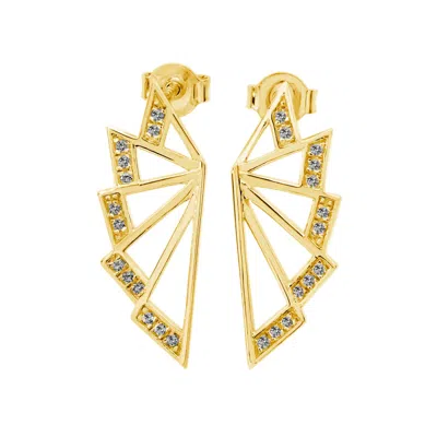 Lucy Quartermaine Women's Angel Wing Studs In Gold Vermeil