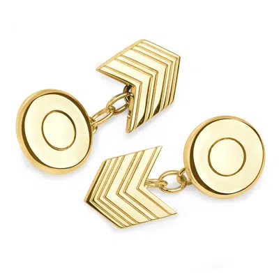 Lucy Quartermaine Women's Art Deco Cufflinks Gold Vermeil