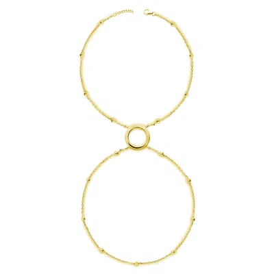 Lucy Quartermaine Women's Art Deco Halo Hand Chain In Gold Vermeil