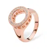 Lucy Quartermaine Women's Art Deco Halo Ring In Rose Gold Vermeil In Pink