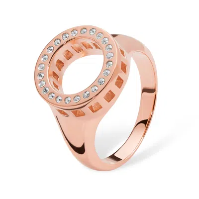 Lucy Quartermaine Women's Art Deco Halo Ring In Rose Gold Vermeil In Pink