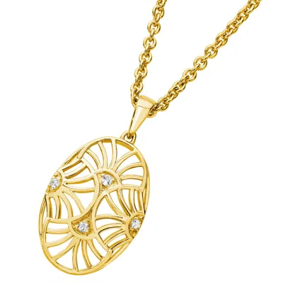 Lucy Quartermaine Women's Art Deco Oval Pendant In Gold Vermeil
