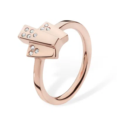Lucy Quartermaine Women's Art Deco Triple Layer Ring In Rose Gold Vermeil