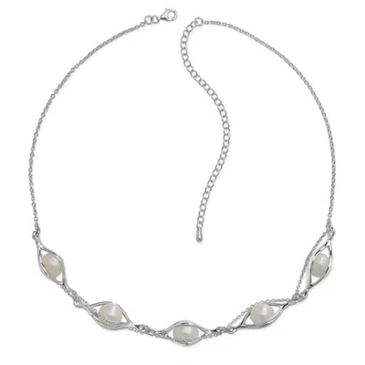 Lucy Quartermaine Women's Couture Pearl Silver Necklace In Metallic