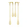 Lucy Quartermaine Women's Double Drop Earrings Front And Back In Gold Vermeil In Gold