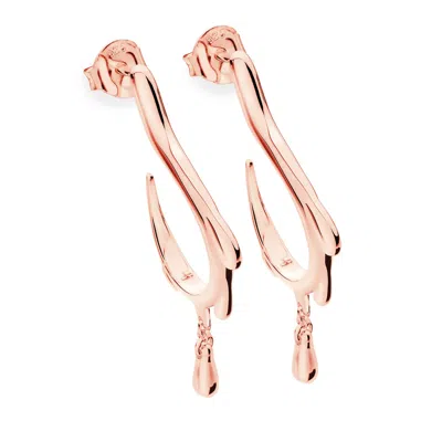 Lucy Quartermaine Women's Dripping Hoop Earrings In Rose Gold Vermeil