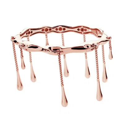 Lucy Quartermaine Women's Drop Bangle In Rose Gold Vermeil