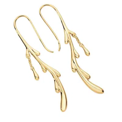 Lucy Quartermaine Women's Drop Shepherds Crook Earrings In Gold Vermeil