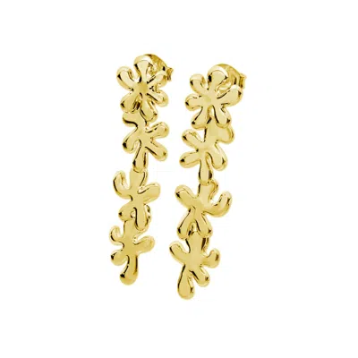 Lucy Quartermaine Women's Four Drop Splash Earrings In Gold Vermeil