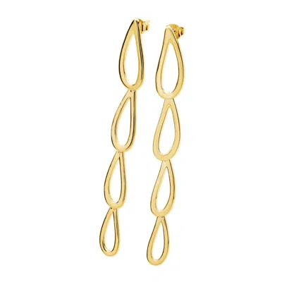 Lucy Quartermaine Women's Long Petal Drop Earrings In Gold Vermeil