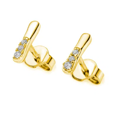 Lucy Quartermaine Women's Mini Skinny Drop Studs In Gold Vermeil