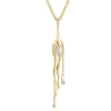 Lucy Quartermaine Women's Pearl Drop Hug Pendant With Gold Vermeil & Blue Swarovski Crystals In Gold