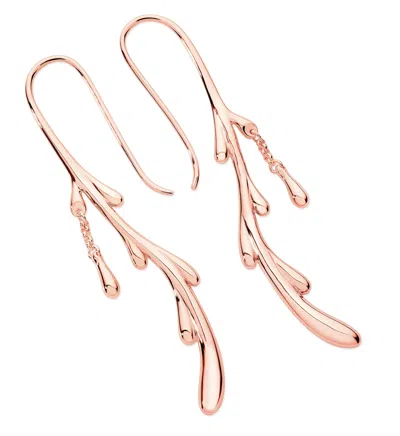 Lucy Quartermaine Women's Shepherds Crook Dripping Earrings In Rose Gold