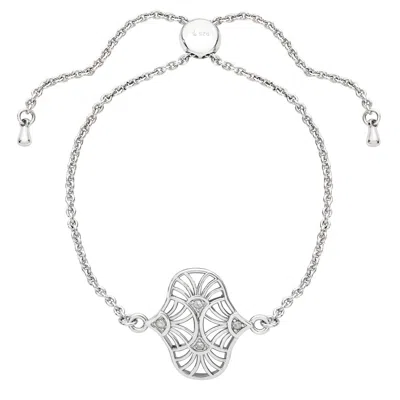 Lucy Quartermaine Women's Silver Art Deco Oval Bracelet