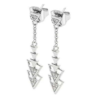 Lucy Quartermaine Women's Silver Art Deco Triangle Earrings In Metallic