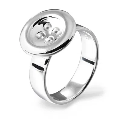 Lucy Quartermaine Women's Silver Button Ring