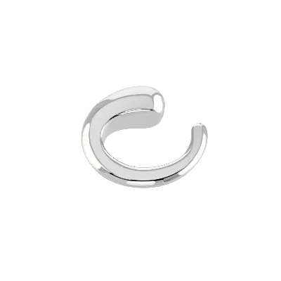 Lucy Quartermaine Chunky Drop Ear Cuff In Silver