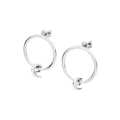 Lucy Quartermaine Women's Silver Circle Swirl Earrings