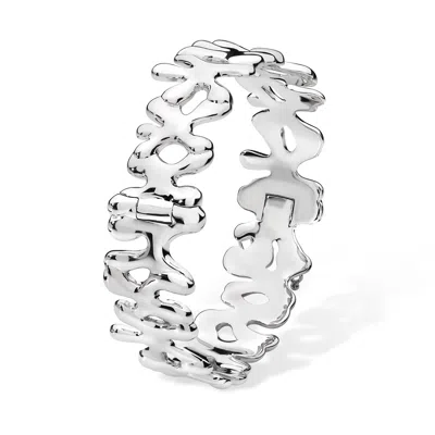 Lucy Quartermaine Women's Silver Continual Splash Bangle With Hinge In Metallic