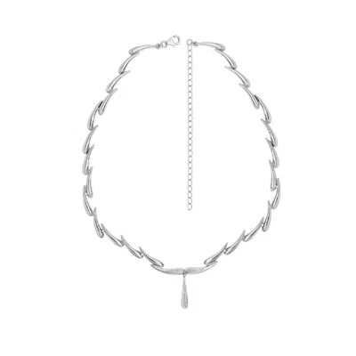 Lucy Quartermaine Women's Silver Diamond Drop Necklace In Metallic