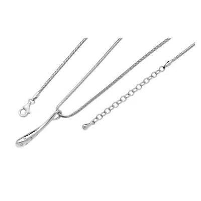 Lucy Quartermaine Women's Silver Dipped Short Single Drop With White Topaz In Metallic