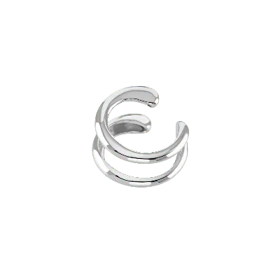 Lucy Quartermaine Double Drop Ear Cuff In Silver
