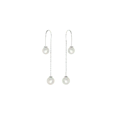 Lucy Quartermaine Women's Silver Double Pearl Earrings