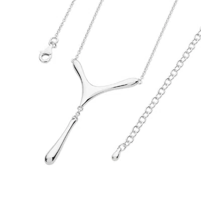 Lucy Quartermaine Women's Silver Drop Pendant With Chain