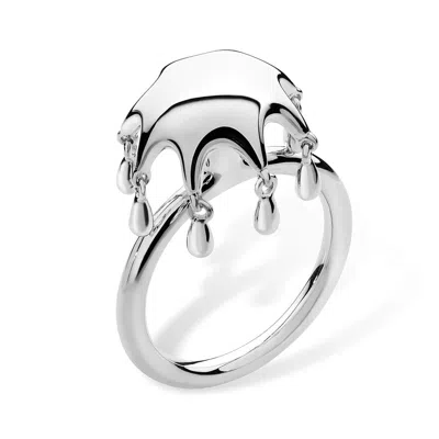 Lucy Quartermaine Women's Silver Drop Umbrella Ring In Metallic
