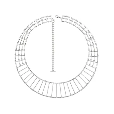 Lucy Quartermaine Women's Silver Egyptian Pyramid Collar/necklace