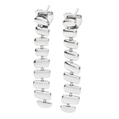 Lucy Quartermaine Women's Solid Sterling Silver Egyptian Temple Long Earrings
