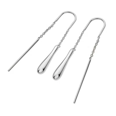Lucy Quartermaine Women's Silver Feeder Drop Earrings With Bridge In Metallic