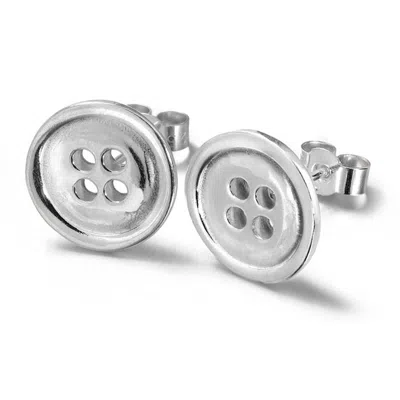 Lucy Quartermaine Women's Silver Large Button Studs In Metallic