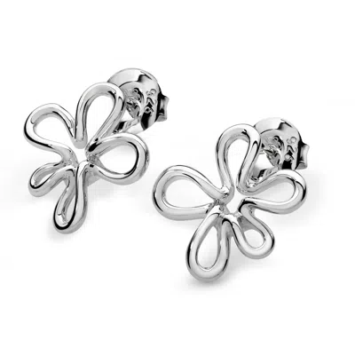 Lucy Quartermaine Women's Silver Large Open Splash Studs
