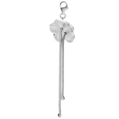 Lucy Quartermaine Women's Silver Lilly Charm With Two Long Tassels