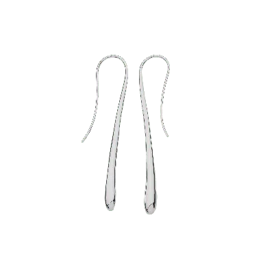 Lucy Quartermaine Women's Silver Long Solid Drop Earrings