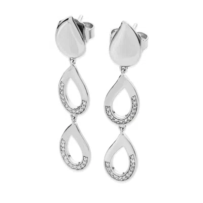 Lucy Quartermaine Women's Silver Melting Diamond Drop Earrings In Metallic