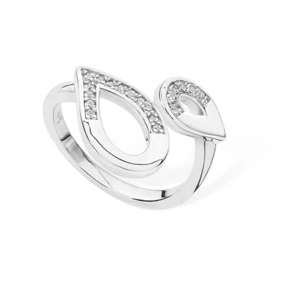 Lucy Quartermaine Women's Silver Melting Diamond Ring