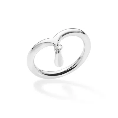 Lucy Quartermaine Women's Silver Midi Ring With Drip