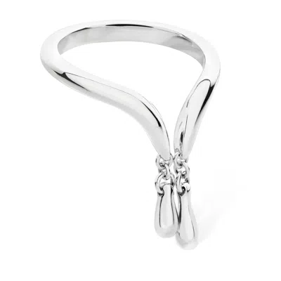 Lucy Quartermaine Women's Silver Open Double Ring